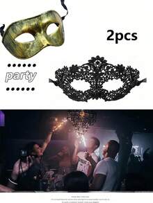 Bộ 1/2 mặt nạ dự tiệc và dạ hội, mặt nạ ren kiểu Venice dành cho cặp đôi, thích hợp cho cả nam và nữ - Hoàn hảo cho các bữa tiệc, tiệc trang trọng, tụ họp bạn bè, Halloween, lễ hội hóa trang, Ngày Valentine và các dịp khác, giúp mọi người duy trì vẻ bí ẩn tại các buổi dạ hội và tiệc tùng. - Nhiều màu - Xem 6