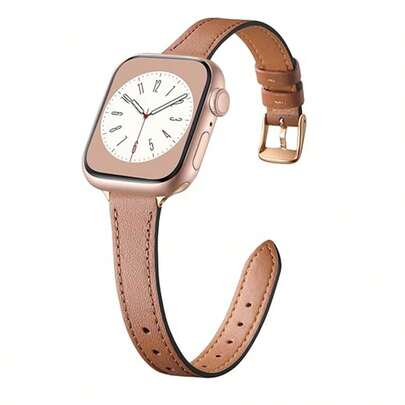Women's Ultra-Thin Leather Watch Band, Compatible With Apple Watch 40mm 38mm 41mm 42mm 44mm 45mm 46mm, Premium Synthetic Leather Strap, Slim Watch Wristband, Fit Compatible With Apple Watch Series 10 9 8 7 6 5 4 3 2 1 SE Ultra, Fashionable , Versatile
