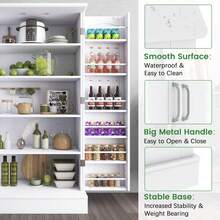 Home 47inch Kitchen Food Storage Cabinet,Farmhouse Kitchen Pantry - White - View 3