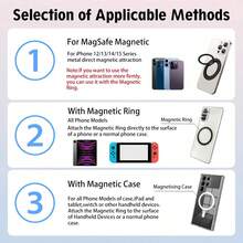 可调节手机指环支架，360°旋转，可折叠桌面手机支架。适用于车载手机支架、指环支架，超薄设计，兼容等手机。附赠1张磁性贴纸，情人节礼物之选。 - 黑色 - 查看 7