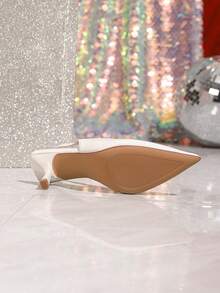 Women's Pointed Toe Kitten Heel, Ankle Strap Thin Heel, Closed Toe Versatile Party/Outdoor/Work Shoes, Fashion Comfortable White High Heels (Run Small By One Size) - Beige - View 7