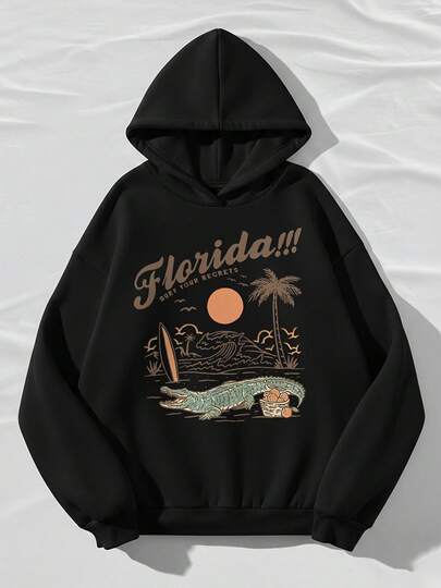 Hoodie, Florida!!! Graphic Design, Summer Outfits, Outfits Beach Vibes, Tropical Style"Beach And Styledbl For Daily Hch Vibes Outfit Vibesdduropical,Back To Outfits-Beach-Vibes-Tropical-Stylcho F,Outfit Vibesdduropical,Tdchbes,Back To Scho F Pullover Ll"