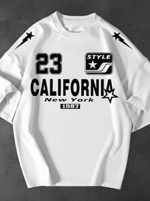 Kit Of 3 Oversized T-Shirts, Street Style, Streetwear, California, Sizes 30, 23, 96, Unisex, 100% Cotton, Loose Fit - 白色-白色-白色 - 查看 3