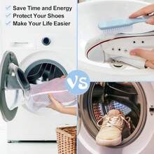 1pc Shoe Washing Bag, Washing Machine Shoe Bag, Large Capacity Travel Shoe Storage Bag, Polyester Fiber Shoe Washing Bag With Mesh Protection - White - View 5