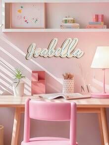Customized Double-Layer Wooden Name Plate, Can Be Personalized With Name Or Letter Logo, Suitable For Children's Room And Bedroom. Also Can Be Used As Home Wall Decor, Party Decor Or Children's Room Decor. This Is A Fashionable, Minimalist, Unique Personalized Gift, Ideal For DIY Custom Birthday Gift, Back To School Gift, Housewarming Gift, Party Gift, Christmas Gift And Children's Gift.,Party Favors For Kids, Custom Party Favors - Multicolor - View 4