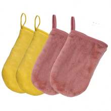 2pcs Multicolor Ultra-Fine Fiber Double-Sided Reusable Makeup Remover Gloves, For Facial Cleansing - Multicolor - View 14