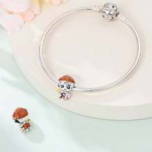 1 Silver-Plated Pendant Bead, Chinese New Year Tiger-Head Hat Girl Bead, Chinese New Year Top Scholar Bead, Chinese New Year Lucky Red Horse Pendant, Chinese New Year Tiger-Head Shoe Pendant - Multicolor - View 7