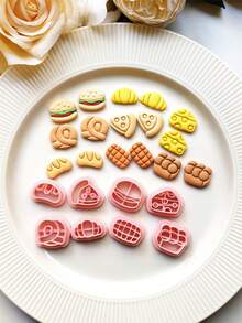 Mini Foodie Polymer Clay Cutter Set – Burger, Bread, Cheese & Pizza Shapes For Handmade Earrings & Jewelry Charms - Th285 - View 7