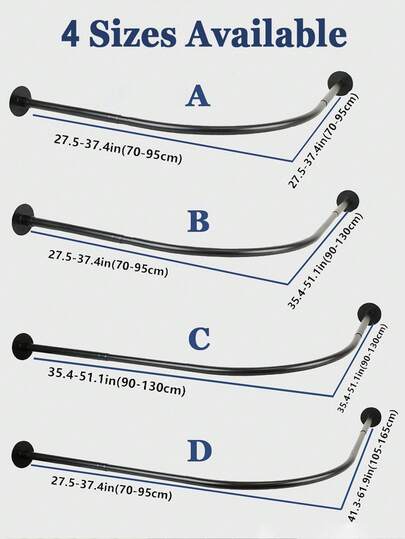 1 adet ayarlanabilir paslanmaz çelik L şeklinde duş perdesi çubuğu, uzatılabilir paslanmaz çelik L şeklinde duş perdesi rayı, kavisli kemerli duş perdesi çubuğu, delme gerektirmeyen montaj, banyo, küvet, giyim mağazası, duş perdesi çubuğu için uygundur, L şeklinde siyah, paslanmaz çelik, beyaz duş çubuğu, paslanmaz çelik köşe duş çubuğu, banyo, küvet, giyim mağazası, özel alan için uygundur