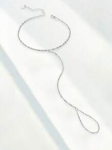 1PC S925 Sterling Silver Water Wave Chain With Finger And Foot Chains, Perfect For Women's Daily Wear As A Great Birthday Gift - Anklet - View 7