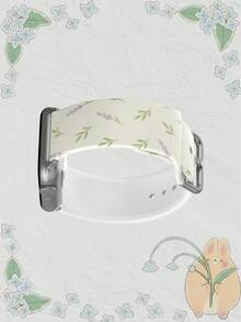 1条柔软弹性透气绿叶薰衣草图案替换腕带，兼容三星、荣耀智能手表，尺寸：38mm、40mm、41mm、42mm、46mm、45mm、44mm、49mm；时尚休闲硅胶表带，兼容苹果手表 Ultra SE/11/10/9/8/7/6/5/4/3/2/1 - 彩色 - 查看 5