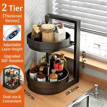 Rotating Kitchen Spice Rack, Multi-Layer Multifunctional Desktop Storage Rack - Multicolor - View 10