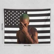 1PC Franks Ocean Printed Flag Decorative Tapestry, Patriotic Star Banner Design, Album Tapestry, Suitable For Horizontal Wall Hanging In Bedrooms, Dormitories, And Living Rooms, Easy To Hang, Ideal Holiday Gift For Teenagers, Dormitory Room Accessories - 1PC - 查看 11