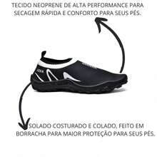 Sapatilha Aquatica Neoprene Tenis Meia Calce Facil Tratorada - Branco - Visão 7
