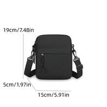 1 Set Men's Shoulder Messenger Bag, Phone Pouch, Coin & Key Holder - Black - View 2