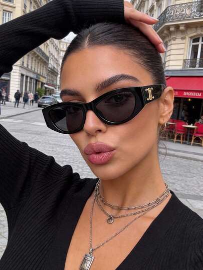 1 Pair Cat Eye Small Frame Fashion , Retro Personalized Elegant Glasses For Women, Suitable For Autumn/Winter Outings, Travel, Beach, Music Festivals And Daily Wear