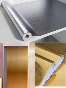 40cm X 2-4m Self-Adhesive Aluminum Foil Waterproof And Heat-Resistant Sticker, Kitchen Oil-Proof Sticker For Sink/Cabinet/Drawer, Kitchen Sink Accessories - Brushed - View 7