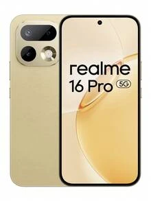 Realme 16 Pro 5G 8GB+256GB | 8GB+512GB 全球版，解锁手机，2亿像素摄像头，安卓16游戏手机，6.78英寸144Hz显示屏，7000mAh电池，7.8mm超薄，不含适配器 - 金色 - 查看 7