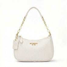 BBYUMIS&BAG Women's Black Woven Shoulder Bag - Featuring A Cute Cherry Charm, A Retro-Chic Handbag Perfect For Everyday Wear And Date Nights - 白色 - 查看 6
