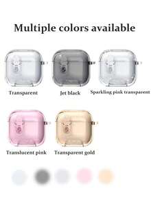 1pc Transparent TPU Lock Bracket Earphone Case, Suitable Compatible With Apple 4 Pro 2, Pro Ice Armor Bracket Case, Manual Open, Wireless Bluetooth Earphone Case, Creative Protective Cover - Multicolor - View 9