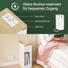 SoBuy Nachttisch mit Schublade für Boxspringbett Sofatisch  weiß BHT ca. 25x60x40cm FBT111-II-WN Bettablage Regal Zum Einhängen Beistelltisch schmal Telefontisch Nachtschrank Nachtkommode Beistelltisch Nachttisch Beistelltisch Nachttisch Säulentisch Tischhalter Robust Und Langlebig Überbetttisch Wohnzimmertisch Moderner Nachtschrank Moderne Nachtkommode Nachttisch Mit Schubladen Wohnzimmermöbel Weiß + Khaki MDF (E1) - Weiss - Übersicht 7