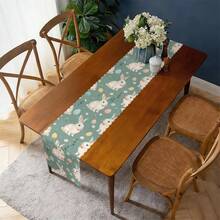 1 قطعة من طاولة الجري المطرزة بنمط أرنب عيد الفصح، مناسبة لديكور طاولة الطعام، الحفلات الداخلية/الخارجية، أحداث أسلوب المزرعة. متوفرة بأحجام متعددة. - متعدد الألوان - مشاهدة 9