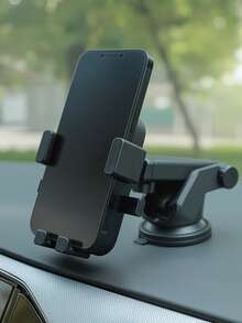 Carsun车载手机支架，升级版免提支架，适用于汽车仪表盘的手机支架，兼容和安卓手机 - 黑色 - 查看 1