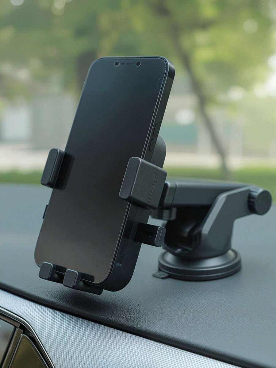 Carsun车载手机支架，升级版免提支架，适用于汽车仪表盘的手机支架，兼容和安卓手机 - 黑色 - 查看 1