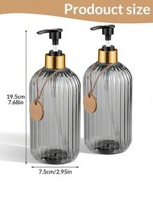 2个装 16.9盎司透明绿色皂液器，带竹制按压泵，可重复灌装液体洗手液，适用于浴室、厨房等场所，是返校必备佳品。 - 灰色 - 查看 5