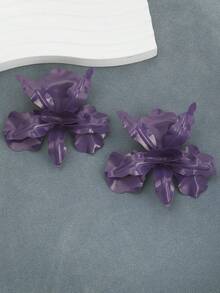 Glamine 1 Pair Delicate Floral Design Earrings, Sweet & Elegant Korean Style (Random Color Gradient) - Multicolor - View 4
