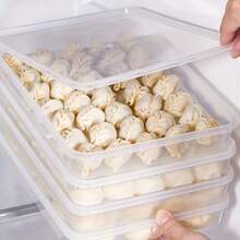 4pcs Food Storage Container, Vegetable Storage Box, With Lid, Transparent Refrigerator Fresh-Keeping Box, Keeps Food Fresh, Kitchen Storage Bin - 透明 - 查看 2