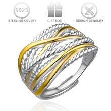 1pc 925 Sterling Silver Multi-Layer Contrast Color Design Ring, Suitable For Daily Casual, Party Wear, Holiday, Birthday Gift - Multicolor - View 1