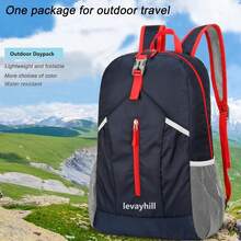 Foldable Hiking Backpack Lightweight Packable Basic-Daypack Collapsible Bag Water-Resistant Travel Men Women Camping Cycling Outdoor - Màu xanh lam - Xem 2