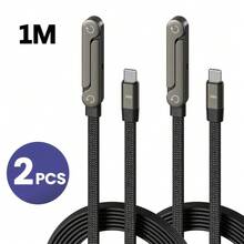 Tangle-Free Hot Item 2PCS Foldable Stand Braided Data Cable 240W Type C To Type C Fast Charging Cable Type C Data Cable With Stand Function Spring Easter Gift - Google - View 12
