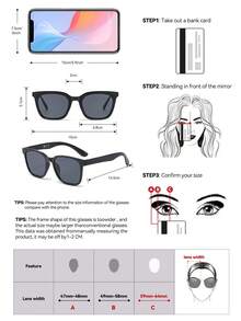 3副复古黑色长方形太阳镜，经典塑料时尚眼镜，夏季度假、海滩、驾驶、日常佩戴必备 - 黑色 - 查看 4