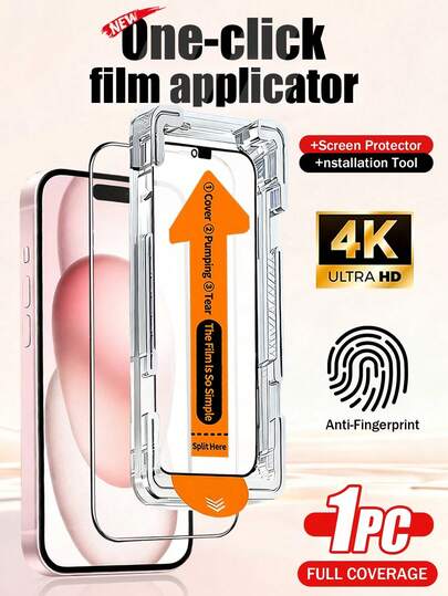 XINHONGYU 1pc Ultra-Clear Tempered Glass Screen Protector Compatible With IPhone 17 Pro Max/16 Pro Max/15 Pro Max/17 Air/17/16/16e/15/14/13/12/11/Plus/Mini/XS Max/X, One-Click Application, 9H+ Tempered Glass, Anti-Fingerprint, Full Screen Coverage, Compatible With Phone Cases Screen Protection Essentials, Applicable To Daily Shield, Office, Home Daily Shield Office Home Phone Screen Protector Phone Accessories Waterproof Shockproof Anti-Fall Scratch Resistant