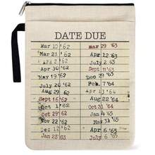 Library Date Due Book Sleeve Book Bag Gifts For Book Lover Paperback Sleeve For Librarian Lovers Bookish Group Club Gifts For Women Book Cover With Zipper And Front Pocket 9 X 12 Inch - B2 - View 6