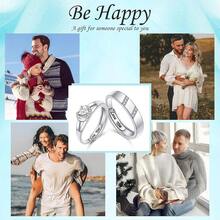 Anillos de Pareja Plata de Ley 925 Ajustables Para Él y Ella Diseño Romántico Elegante| Regalo San Valentín Compromiso Joyería para Parejas Para Novio Novia Versátil Uso Diario Significado Eterno - Abeja y panal - Ver 7