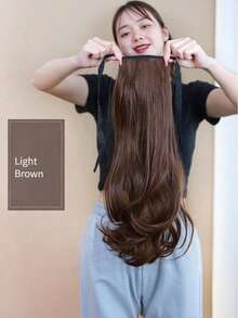 1PC Synthetic Fiber Curly Ponytail Hair Extensions, Heat Resistant Wavy Drawstring Ponytail For Women, Natural Look Hairpiece For Daily Wear, Party & Travel - Multicolor - View 11