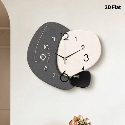 2D Flat 1pc 12inch/16inch Modern Creative Decoration Wall Clock, Super Quiet Quartz Movement, No Ticking Sound, Suitable For Room Decoration, Home Decoration, Living Room Decoration, Bedroom Wall Decoration, Wall Decor