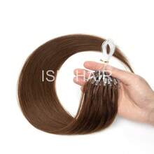 Micro Loop Hair Extensions Natural Straight Micro Ring Link Human Hair 12-20 Inch Black Brown Blonde Real Hair Extension 30g/50pcs/pack for Women - S4 - Übersicht 4