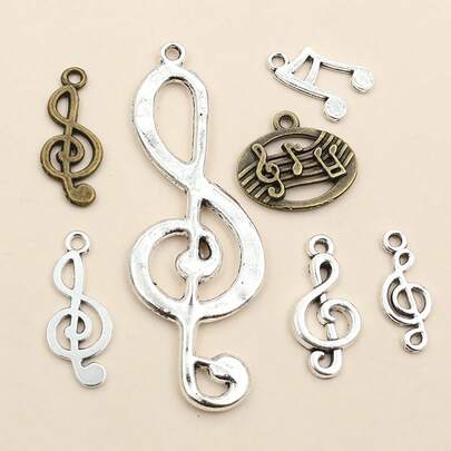 10-40pcs 10-40mm Size Alloy Metal Music Note Charms Pendants DIY Jewelry Making Accessories Findings For Necklace Earrings Bracelets