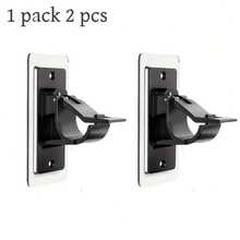 2pcs Self-Adhesive No Drill Curtain Rod - Heavy Duty Curtain Pole Suitable For Bathroom, Bedroom, Living Room - Install, -Free Removal, Style Window Rod - 2pc - View 3