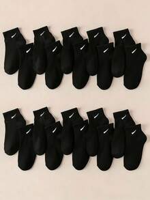 10双装儿童黑色中筒运动袜，白色袜子，男女童均适用，适合返校、跑步、运动，是情人节、圣诞节、生日的绝佳礼物 - 彩色 - 查看 4