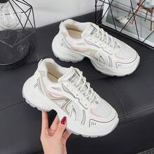 Giày thể thao nữ mới, giày tennis nhẹ, giày chạy bộ đa năng, giày thể thao đế dày dễ thương và thời trang. - Màu be - Xem 2