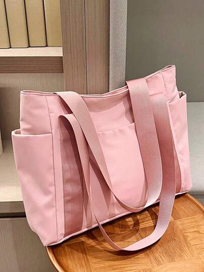 Bolso de Hombro Rosa de Gran Capacidad para Mujer, Bolso Tote Elegante y Moderno de Moda, Cartera de Diseñador con Asa Superior y Colgante Decorativo, Bolsa Bandolera y Bolso de Mano en PU, Adecuado para Trabajo, Colegio, Fiesta y Uso Diario, Ideal como Regalo Festivo o de Cumpleaños