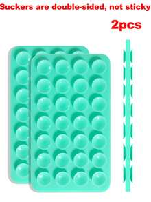 1pc/2pcs Upgraded Thicker & More Silicone Suction Cup Phone Holder, 13 Color Options, Difference Only In Color/Quantity, Portable Movable Square Double-Sided Phone Stand - Multicolor - View 21