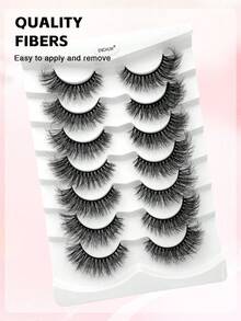 ENCHUW 7 Pairs Full Strip Lashes Natural Soft Wispy Cross False Eyelashes Daily Wear Faux Mink Lashes Strip Lashes,Eyelashes, Fake Lashes - Black - View 5