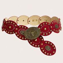 1 Stück Western Cowgirl Boho Stil Damen Gürtel, kombiniert mit antik bronzefarbenem Metallledergürtel, geeignet für Herbst, Winter, Frühling, Jeans, Halloween, Röcke, Maxikleider, Partys, Galas, Outfits - Braun - Übersicht 8