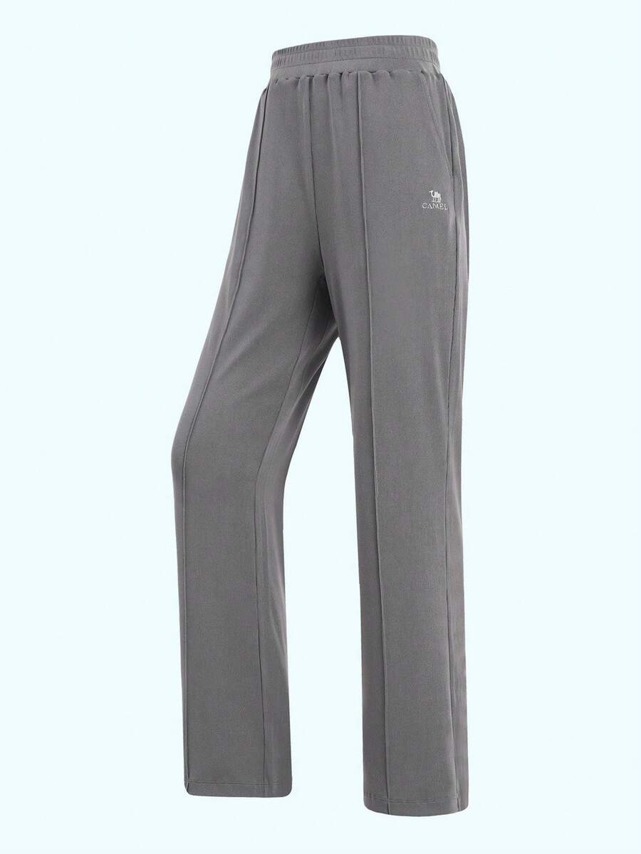 CAMEL CROWN Women's Outdoor Casual Pants, Wide Leg Pants Sun Protection Sweatpants Stretch Loose Breathable Straight Leg Pants Fashion Knit Casual Pants - Agarwood Ash - View 1